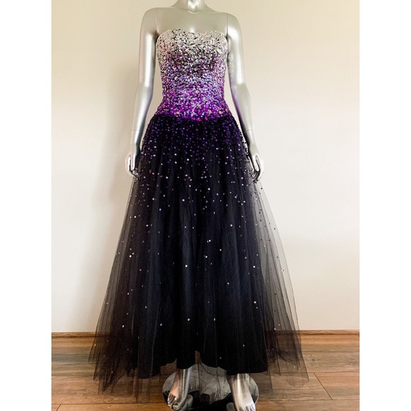 Black TULLE Purple Sequin Fairy Dress Costume Extra Small - Picture 2 of 10